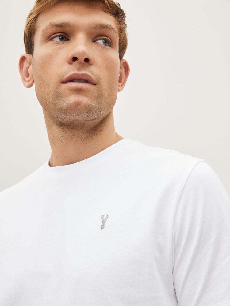 Black/Burgundy/White Stag Marl T-Shirts 3 Pack - Image 5 of 12