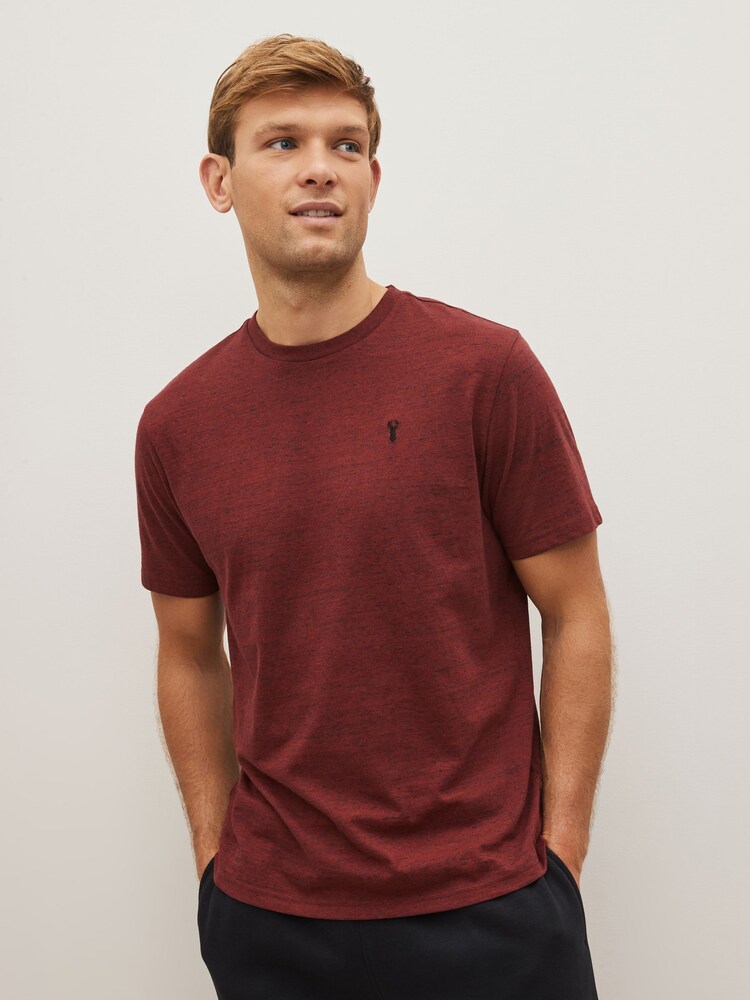 Black/Burgundy/White Stag Marl T-Shirts 3 Pack - Image 7 of 12