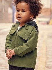 Khaki Green Overshirt with Hood (3mths-7yrs) - Image 1 of 7