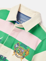 Joules Boys' Tournament Green Rugby Jersey Polo Shirt - Image 3 of 6