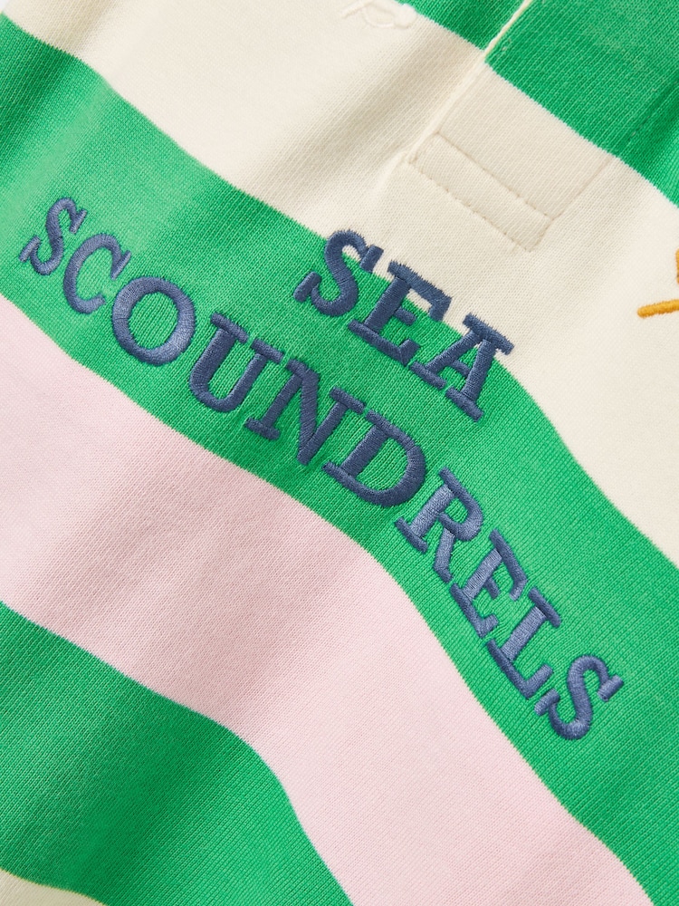 Joules Boys' Tournament Green Rugby Jersey Polo Shirt - Image 6 of 6