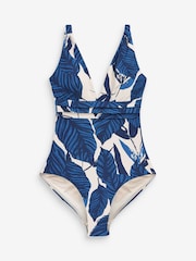 Blue Leaf Plunge Tummy Control Swimsuit - Image 1 of 6
