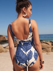 Blue Leaf Plunge Tummy Control Swimsuit - Image 4 of 6