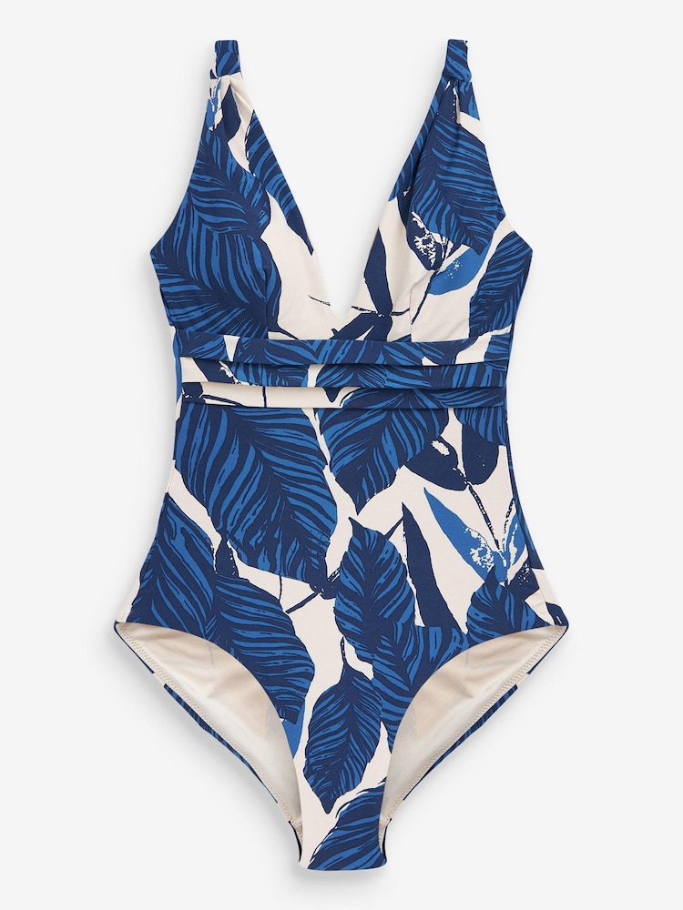 Blue Leaf Plunge Tummy Control Swimsuit - Image 6 of 6