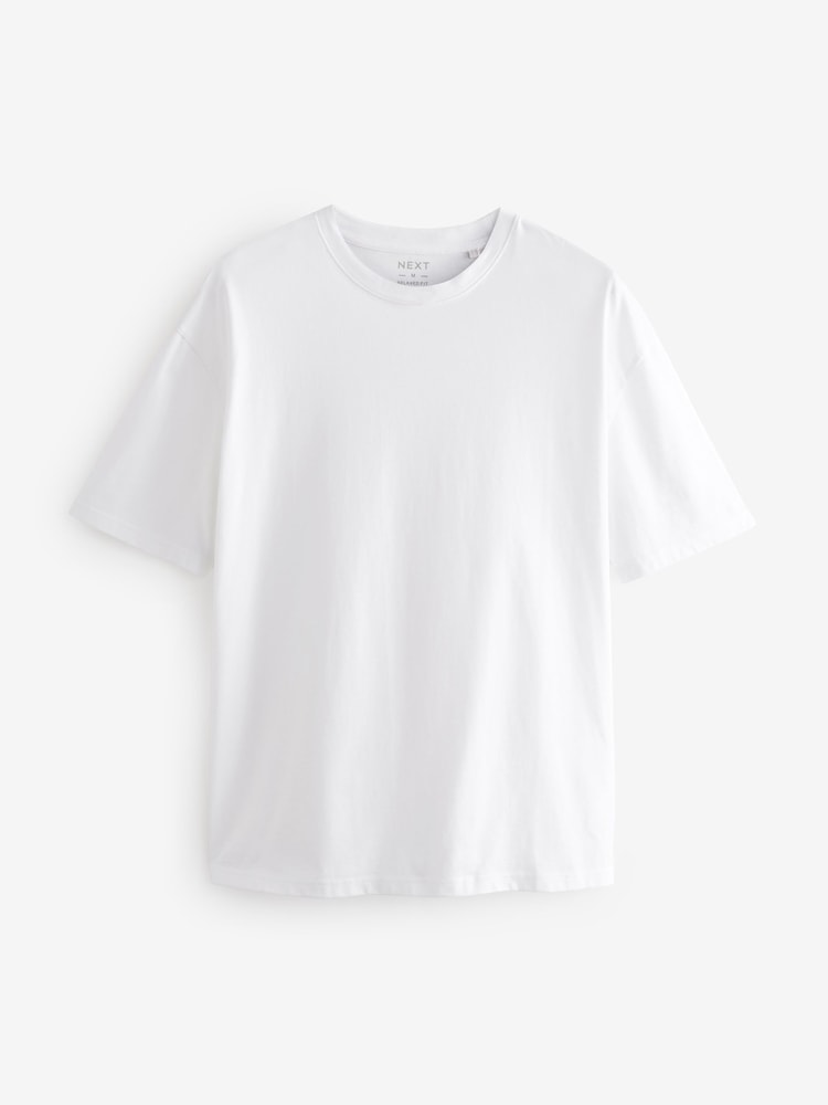 Wit - Relaxed fit - Essentieel katoenen T-shirt met ronde hals - Image 5 of 6