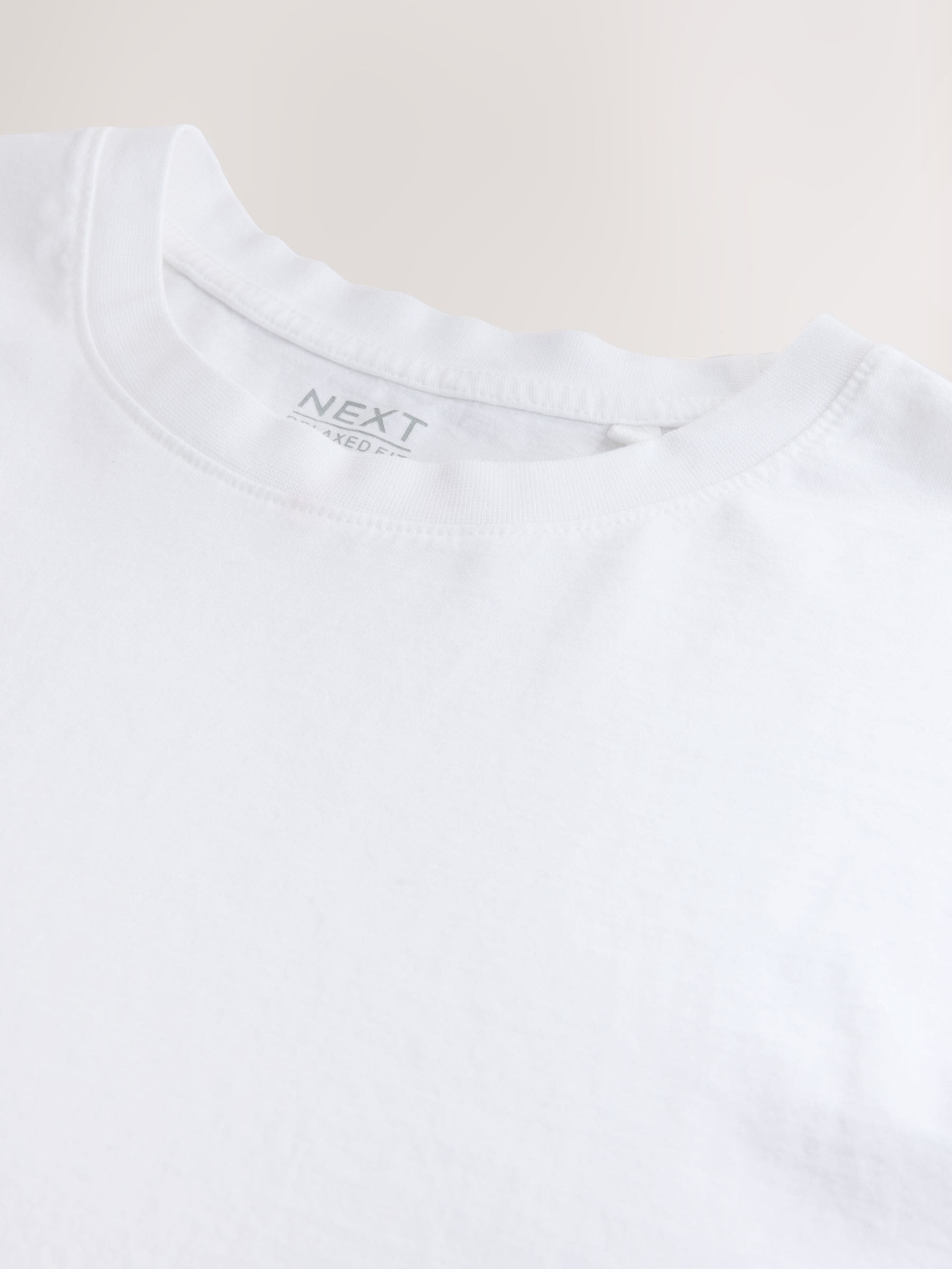 Buy White Relaxed Fit Essential Crew Neck Cotton T-Shirt from Next USA