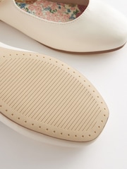 Cream Square Toe Mary Jane Shoes - Image 3 of 4