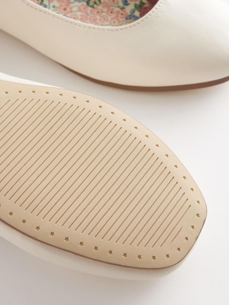Cream Square Toe Mary Jane Shoes - Image 4 of 4