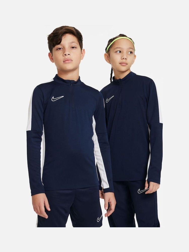 Nike Navy/White Dri-FIT Academy Half Zip Training Drill Top - Image 3 of 7