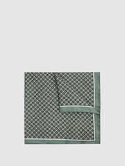 Reiss Light Green Bampton Silk Pocket Square - Image 1 of 5