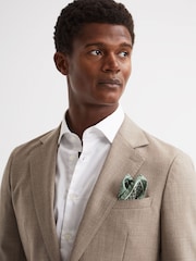 Reiss Light Green Bampton Silk Pocket Square - Image 2 of 5
