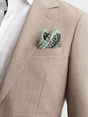 Reiss Light Green Bampton Silk Pocket Square - Image 3 of 5
