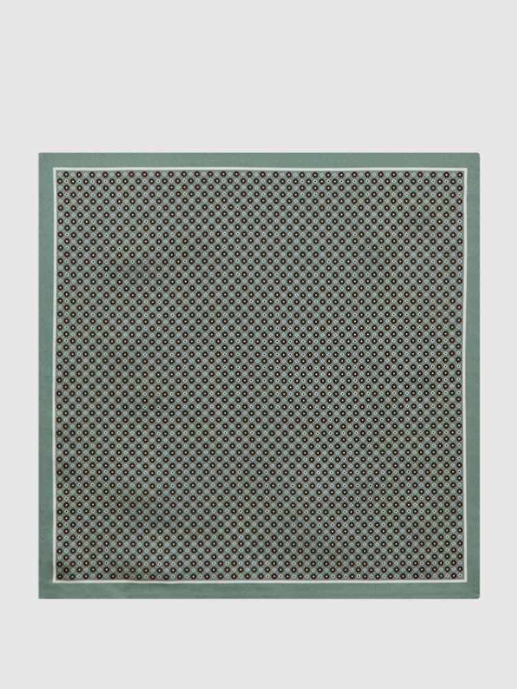 Reiss Light Green Bampton Silk Pocket Square - Image 4 of 5