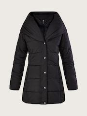 Monsoon Black Padded Short Laura Coat In Recycled Polyester - Image 4 of 4