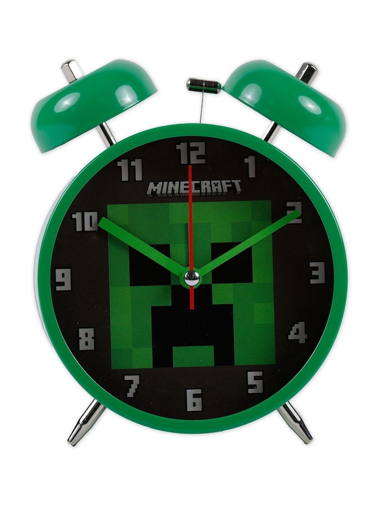 Peers Hardy Green Minecraft Twin Bell Alarm Clock for Desks and Bedside Display - Image 1 of 5 Peers Hardy Green Minecraft Twin Bell Alarm Clock for Desks and Bedside Display - Image 1 of 5