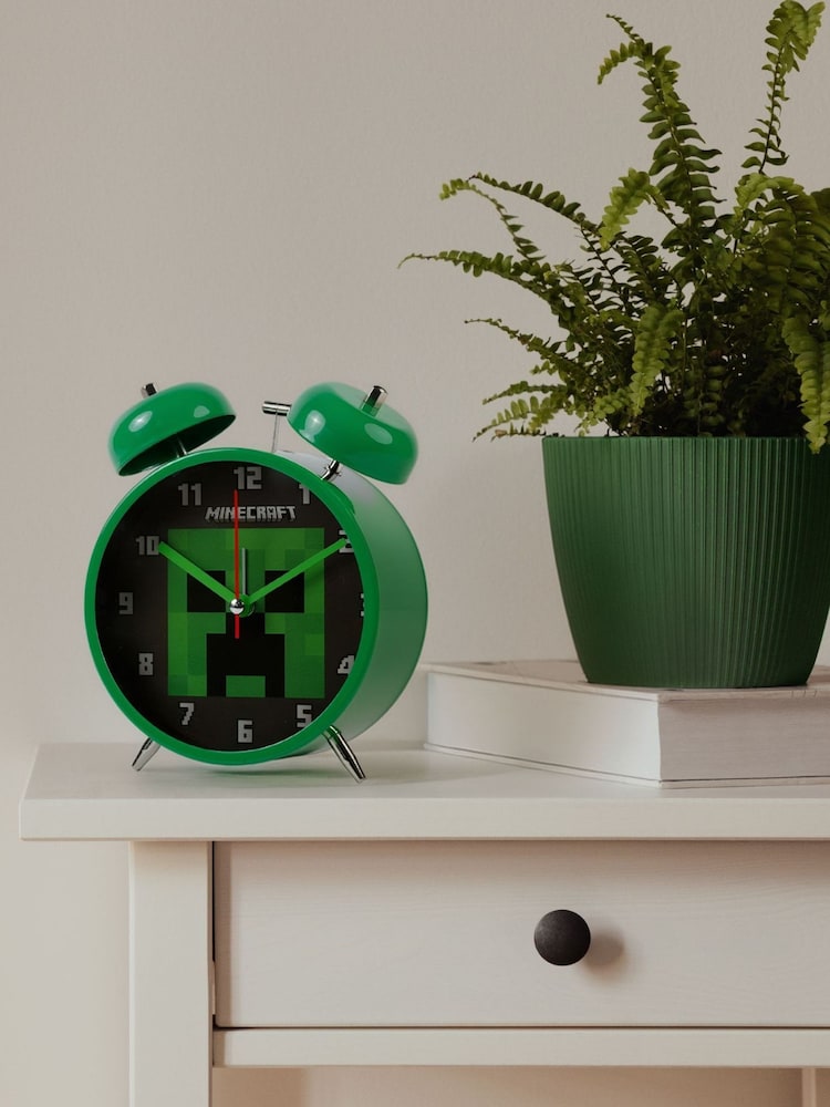 Peers Hardy Green Minecraft Twin Bell Alarm Clock for Desks and Bedside Display - Image 2 of 5 Peers Hardy Green Minecraft Twin Bell Alarm Clock for Desks and Bedside Display - Image 2 of 5