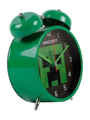 Peers Hardy Green Minecraft Twin Bell Alarm Clock for Desks and Bedside Display - Image 3 of 5