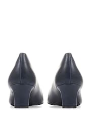 Pavers Blue Block Heeled Court Shoes - Image 3 of 5
