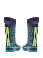 Azul - Botas de agua con diseño de dinosaurio y cordón superior Little Puddle de Start Rite - Imagen 4 de 6