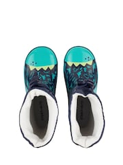 Azul - Botas de agua con diseño de dinosaurio y cordón superior Little Puddle de Start Rite - Imagen 5 de 6