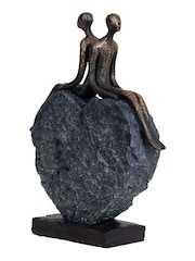 Libra Interiors Bronze Couple's Love Ornaments Heart Textured Sculpture - Image 3 of 3
