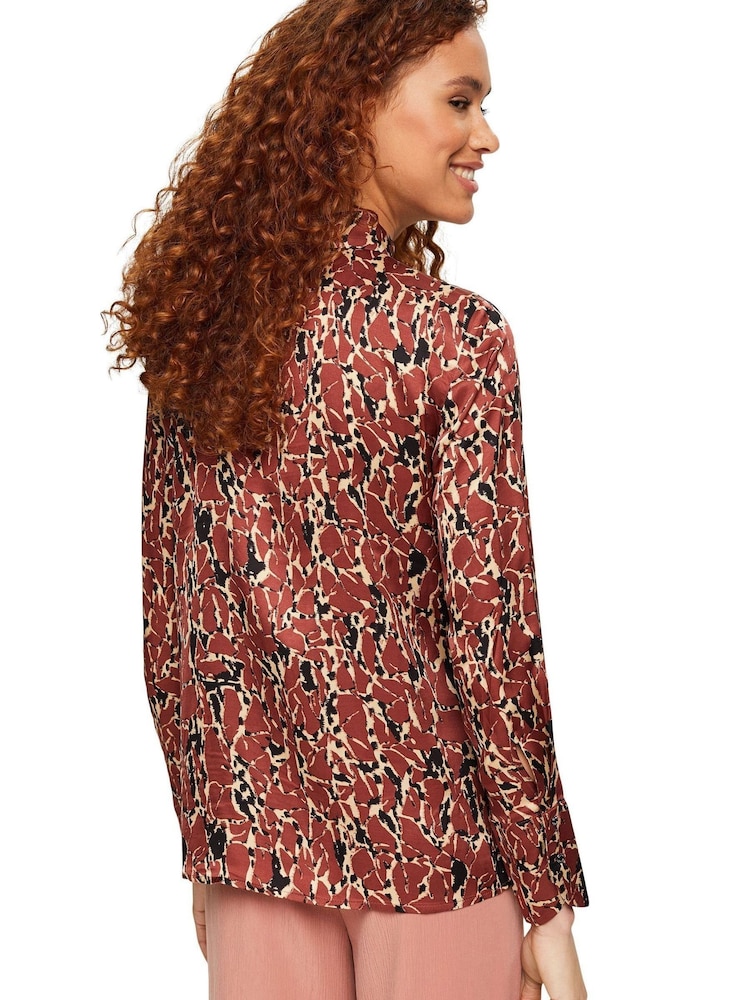 Esprit Brown Patterned Blouse - Image 2 of 7 Esprit Brown Patterned Blouse - Image 2 of 7
