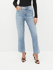 Paige Blue Relaxed Claudine Ankle Flare Jeans With Raw Hem - Image 1 of 6