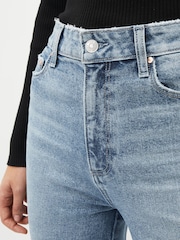 Paige Blue Relaxed Claudine Ankle Flare Jeans With Raw Hem - Image 4 of 6