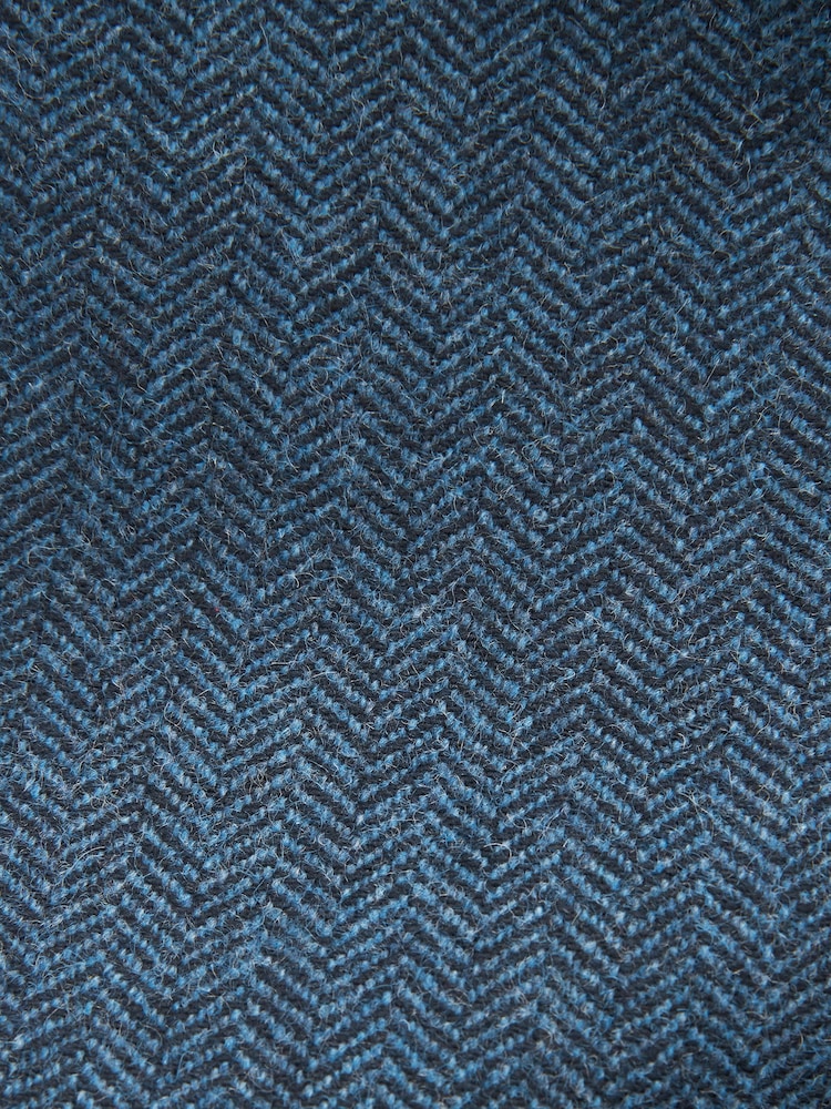 Bleu - Coupe slim à double bouton - Blazer Nova Fides Signature en laine à chevrons - Image 14 of 15