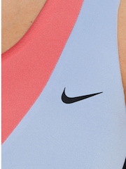 Nike Black/Lilac/Pink Colourblock Asymmetrical Swimsuit - Image 4 of 4