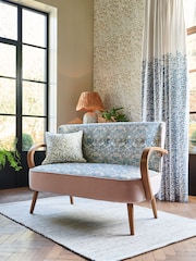 Clarke & Clarke William Morris Strawberry Thief Slate Grey Blush Luisa 2 Seater Sofa - Image 1 of 7
