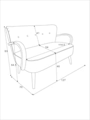 Clarke & Clarke William Morris Strawberry Thief Slate Grey Blush Luisa 2 Seater Sofa - Image 6 of 7