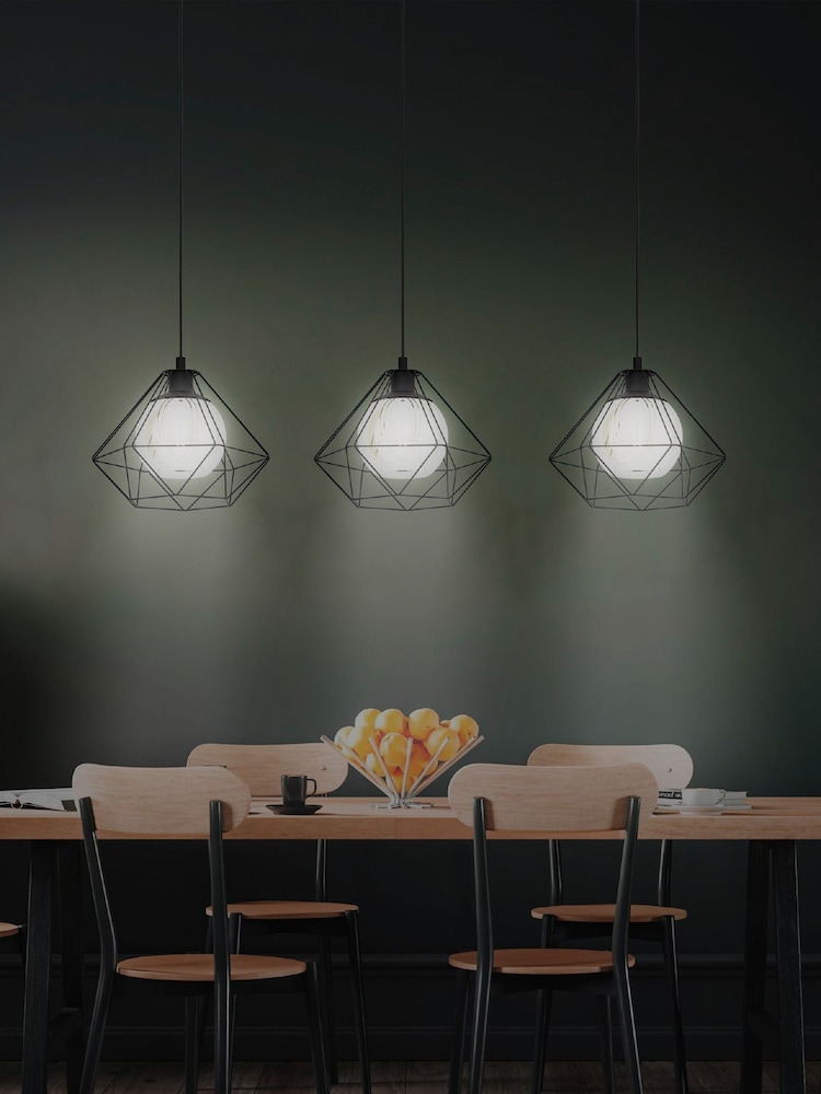 Eglo Black Vernham 3 Light Ceiling Light Pendant - Image 2 of 4