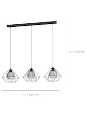 Eglo Black Vernham 3 Light Ceiling Light Pendant - Image 4 of 4