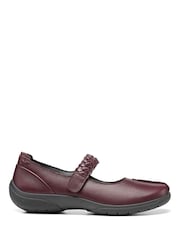 Hotter Burgundy Wide Fit Shake II Touch Fastening Leather Shoes - Image 1 of 4
