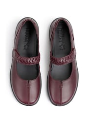 Hotter Burgundy Wide Fit Shake II Touch Fastening Leather Shoes - Image 3 of 4