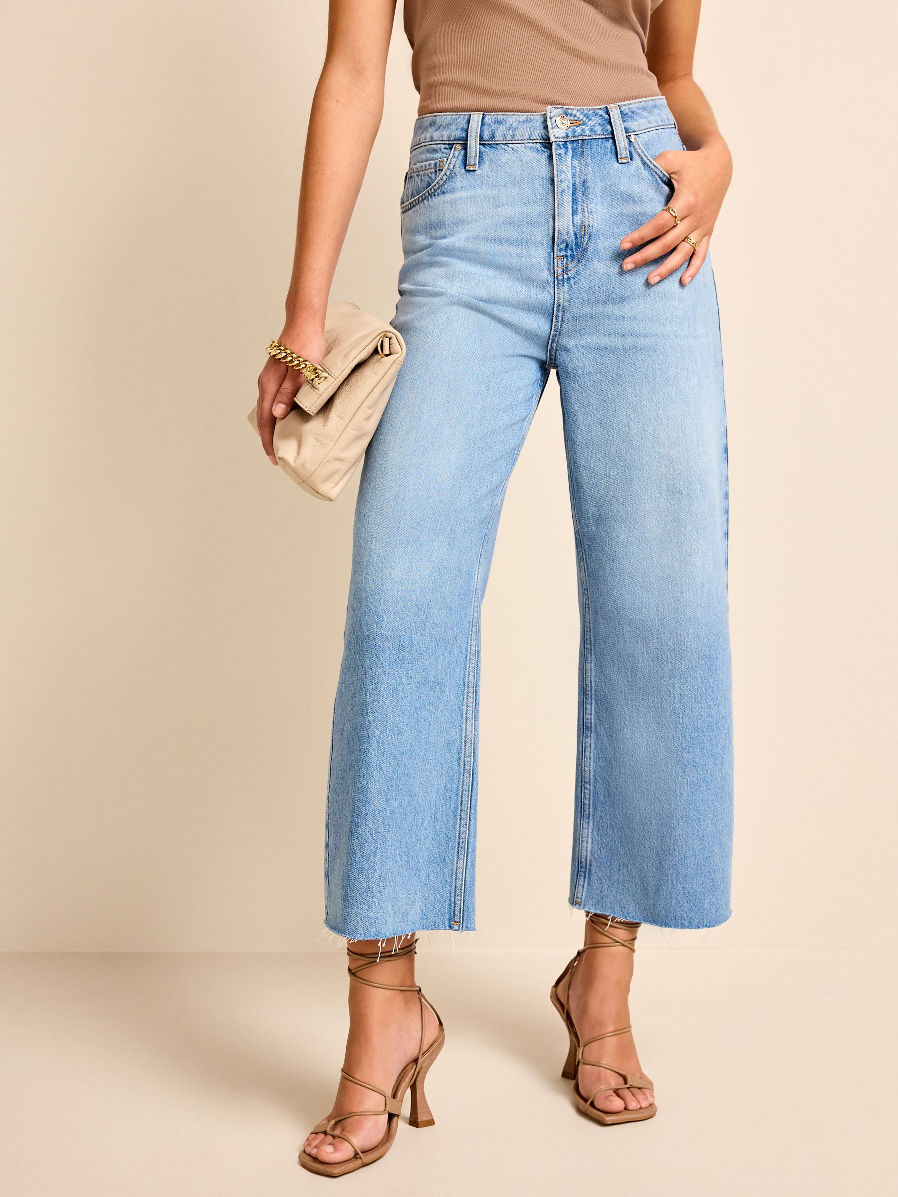 Raw hem cropped jeans on sale