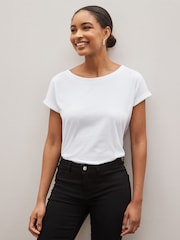 Black/White/Stripe Cap Sleeve 100% Cotton T-Shirts 3 Pack - Image 2 of 9