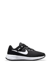 Nike Black/White Revolution 6 Flyease Youth Trainers - Image 1 of 10