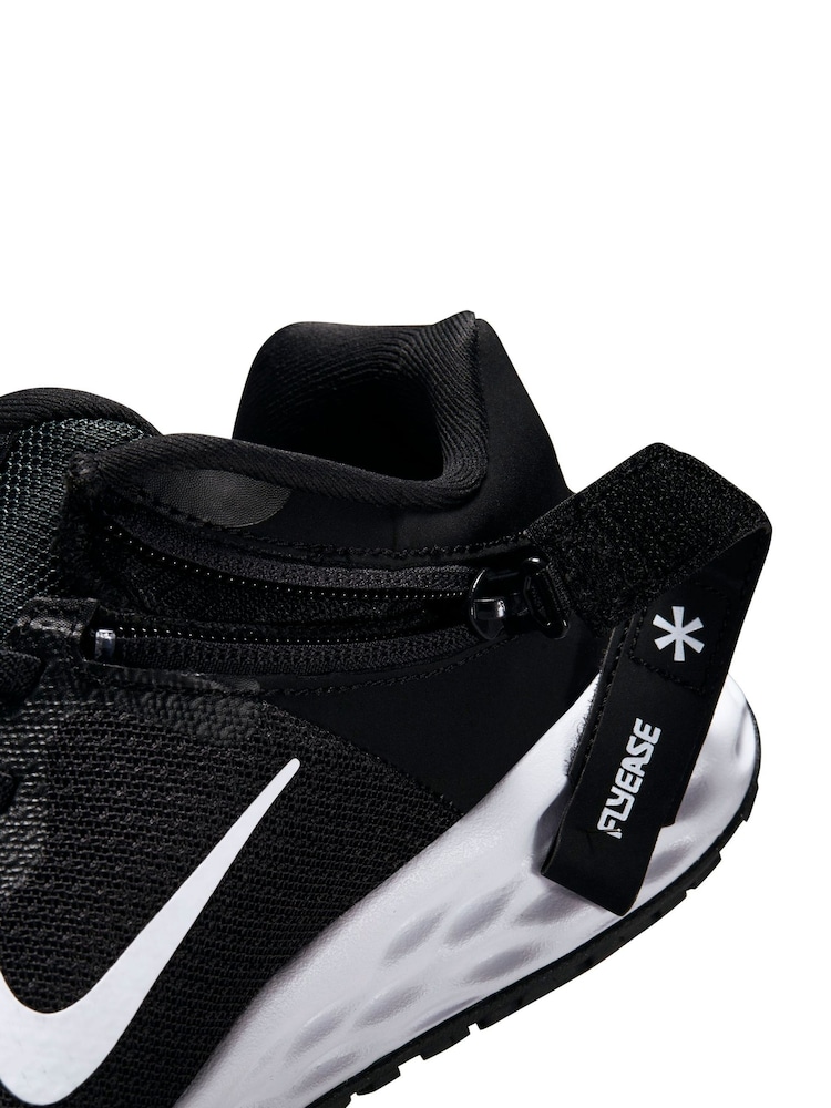 Nike Black/White Revolution 6 Flyease Youth Trainers - Image 10 of 10