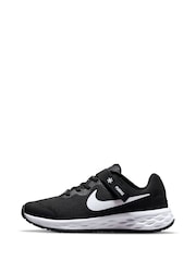 Nike Black/White Revolution 6 Flyease Youth Trainers - Image 2 of 10