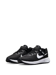 Nike Black/White Revolution 6 Flyease Youth Trainers - Image 5 of 10