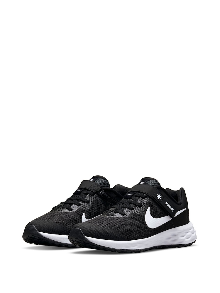Czarny/biały - Nike Revolution 6 Flyease Youth Trainers - Image 5 of 10