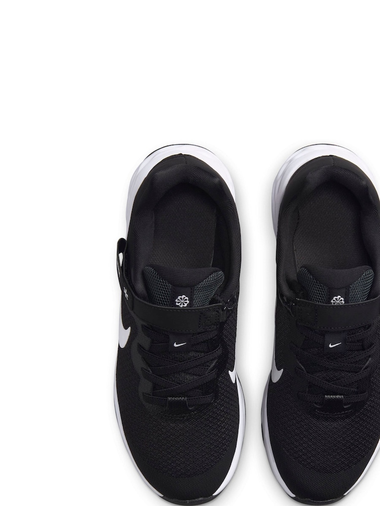 Czarny/biały - Nike Revolution 6 Flyease Youth Trainers - Image 7 of 10