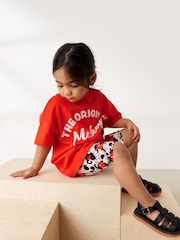 Red Disney T-Shirt and Cycling Shorts Set (3mths-7yrs) - Image 2 of 3