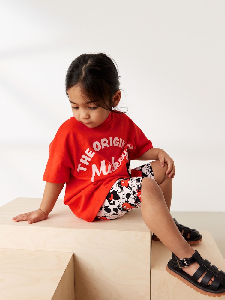 Red Disney T-Shirt and Cycling Shorts Set (3mths-7yrs) - Image 2 of 3
