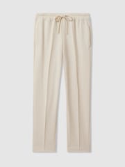 Reiss Cream Hailey Petite Tapered Pull On Trousers - Image 2 of 6