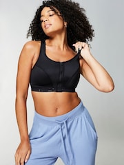 Simply Be Black High Impact Zip Front Sports Bra - Image 1 of 2