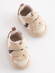 Stone Natural Touch Fastening  Baby Pram Trainers (0-24mths) - Image 1 of 5