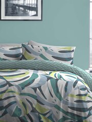 Fusion Green Akito Duvet Cover and Pillowcase Set - Image 1 of 3